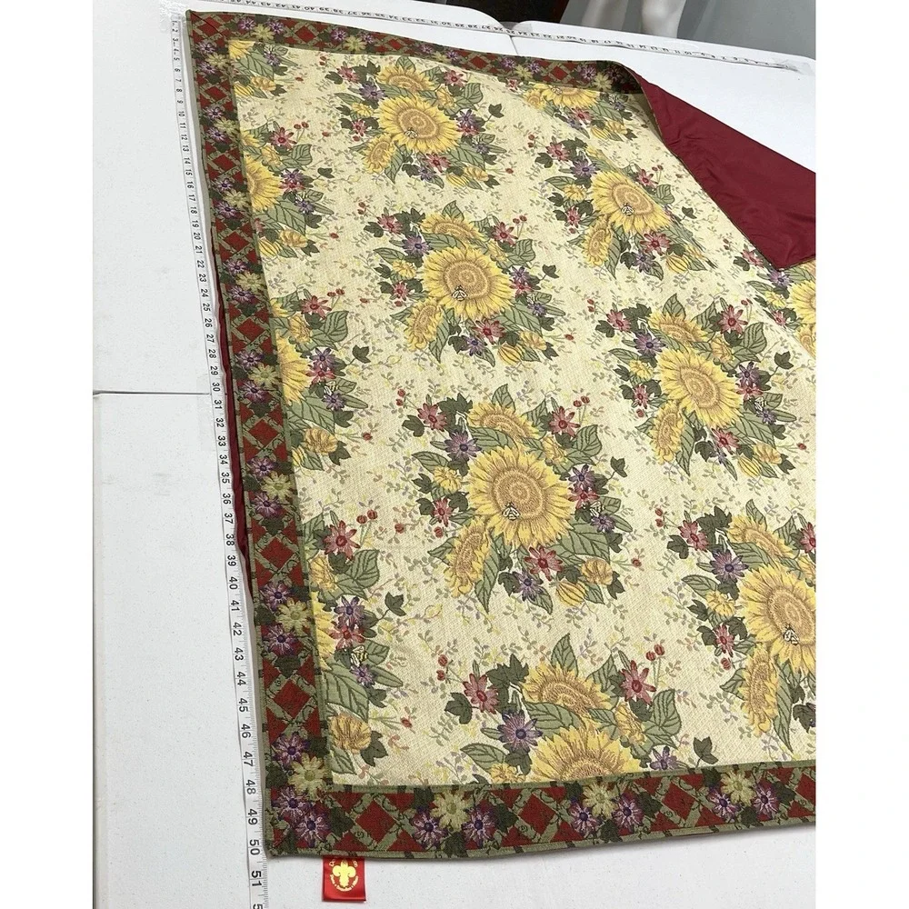 Vintage Sterling International Tablecloth Sunfower FTapestry Decore De France